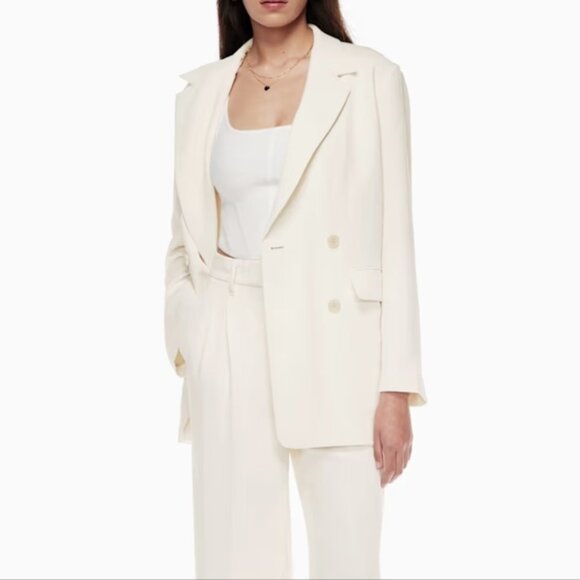 Aritzia Wilfred Cherrelle Light Pink Double-breasted Blazer Size XS - Picture 2 of 16